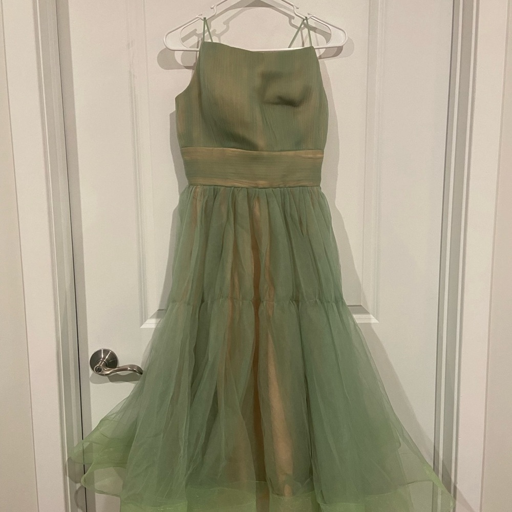 Sage Green Sleeveless Midi Dress